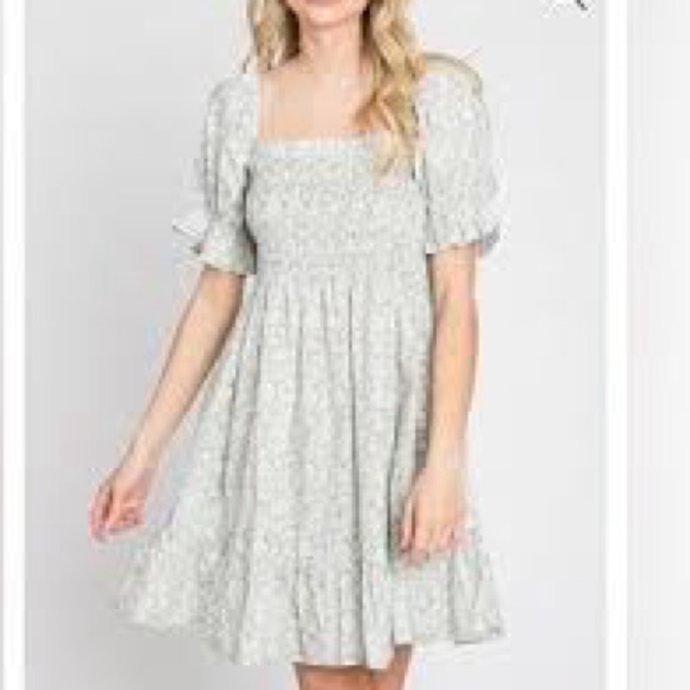 Ces Femme Green Floral Dress